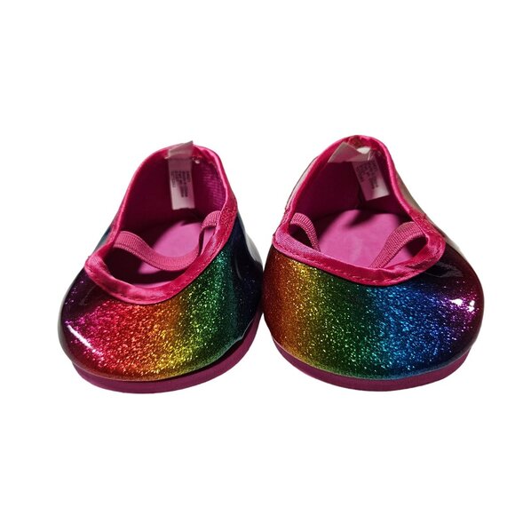 Build a Bear Rainbow Slip on Ballet Flats Sparkly Sandals for Plush Animal - Picture 2 of 6